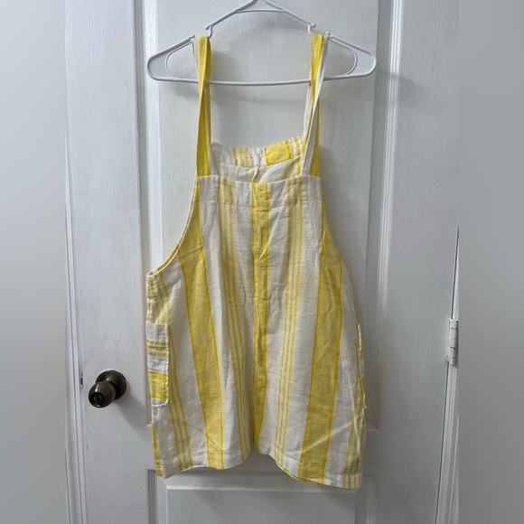Mango | Two Tone Yellow Linen Overall Dress (Size M) - Picture 8 of 11